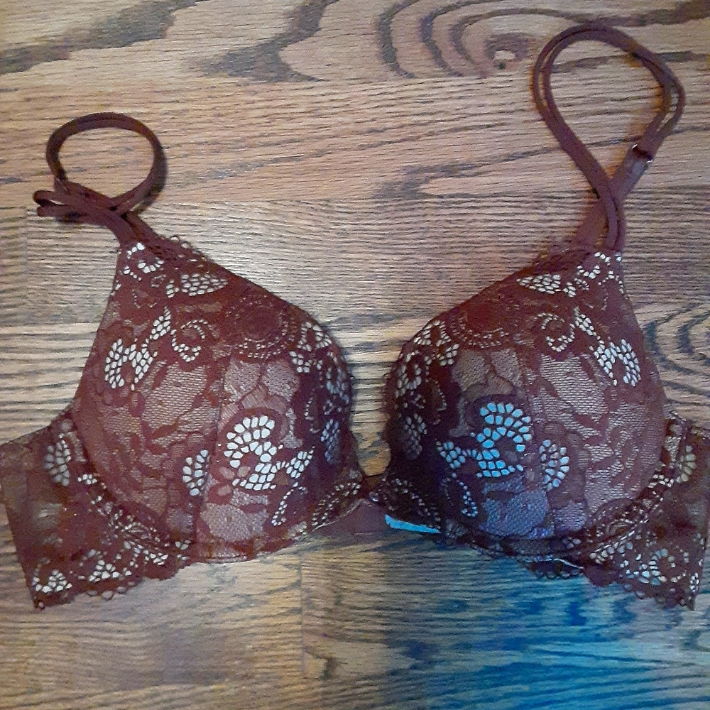 Brown lace pushup bra 34B